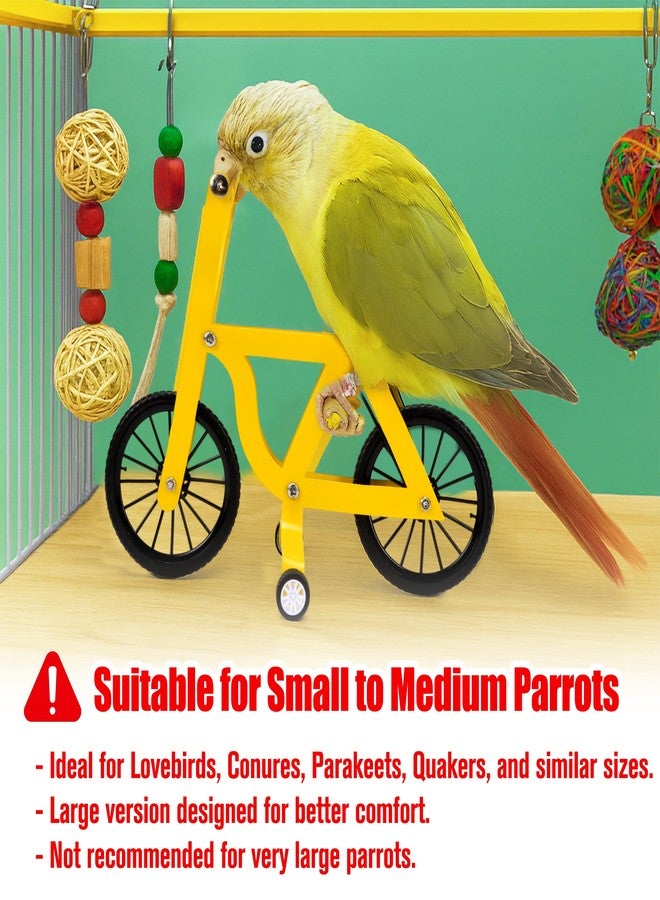 KH866 Bird Intelligence Training Toy Mini Bicycle Parakeet Parrot Bike Trick Educational Puzzle Bird Foot Talon Toy for Small Medium Lovebird Conures Cockatoo Exercising Interactive Table Top Prop, Large - Image 3